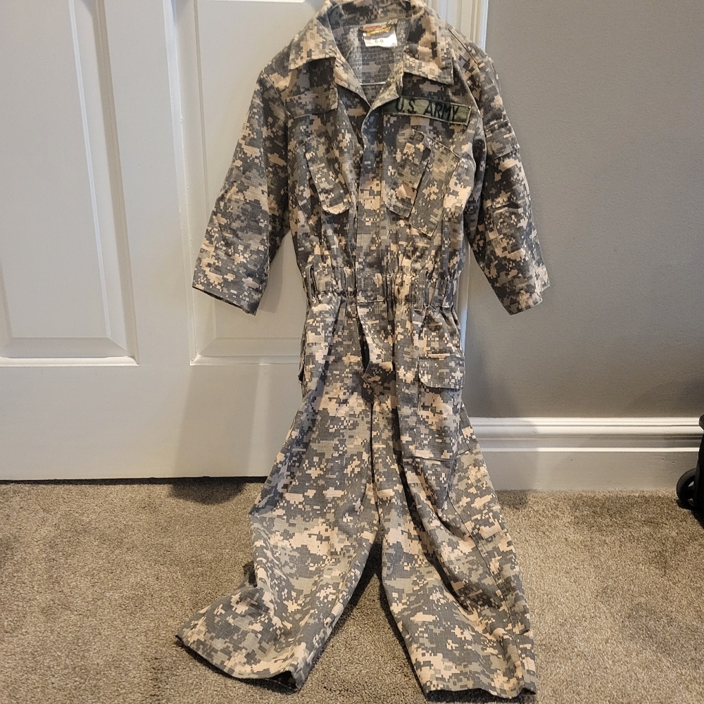 Chasing Fireflies Boys Camo Military Jumpsuit Costume - Digital Camo Size 6-8